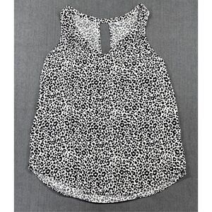 Animal Print Keyhole Tank Old Navy Women S‎ White Black Sleeveless Blouse Casual